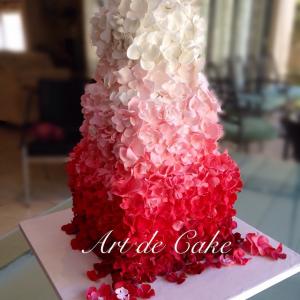 Pink ombre petal cake