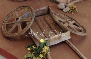 Old broken wagon cart     