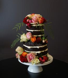 Bohemian naked Wedding Cake