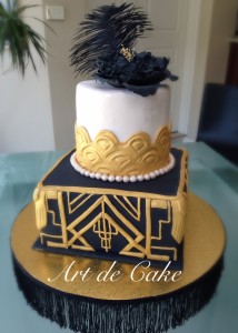 Black and Gold Gatsby Cake 