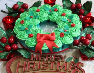 Christmas Wreath cupcakes  