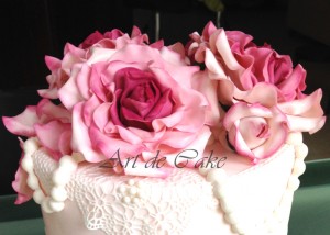 Vintage Rose flowers and rose buds     