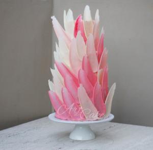 Pink Spire Wedding Cake