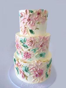 Buttercream flower art cake