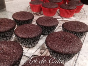 cupcakes out of the oven 